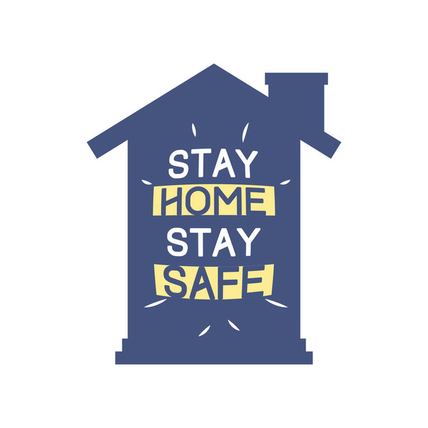 stay at home campaign with a house - Vector, Image