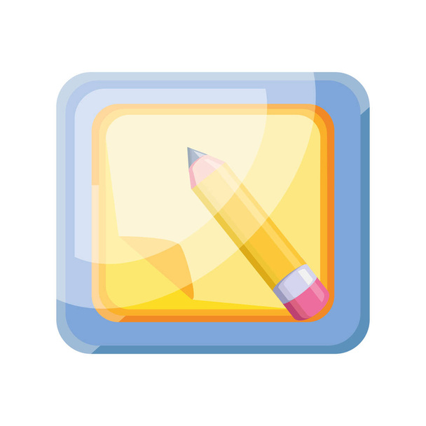 icono de aplicación de lápiz sobre fondo blanco
 - Vector, Imagen