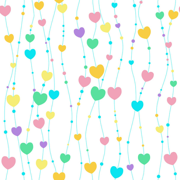 Beautiful Confetti Hearts Falling on Background. Invitation Template Background Design, Greeting Card, Poster. Valentine Day. Vector illustration - Vektori, kuva