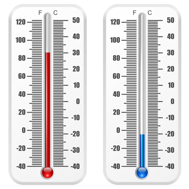 Standard thermometer vector template isolated on white backgroun - Вектор, зображення
