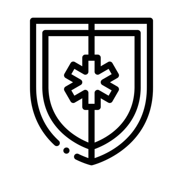 illustration vectorielle de contour de signe de protection médicale icône
 - Vecteur, image