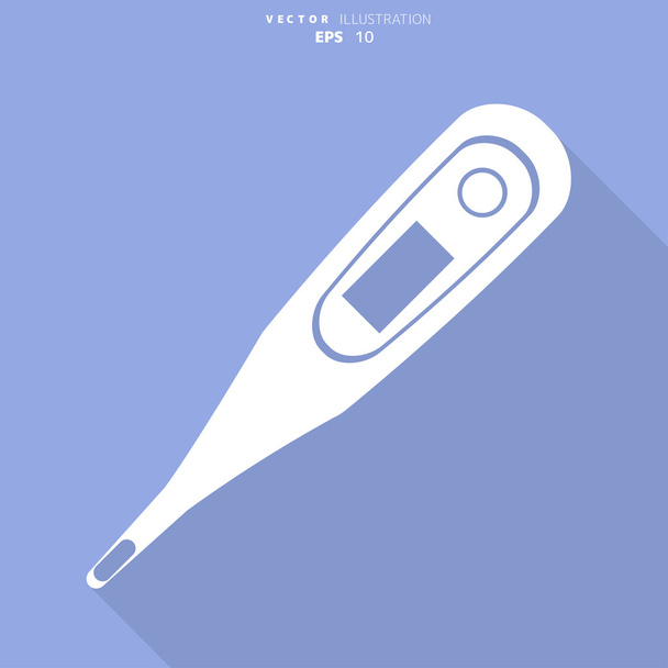 orvosi hőmérő pókháló ikon - Vektor, kép