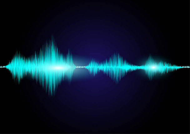 Sound waves oscillating glow light in blue tone on black background, Technology digital splash or explosion concept, Neon sound waves in music production. - Vector, Image