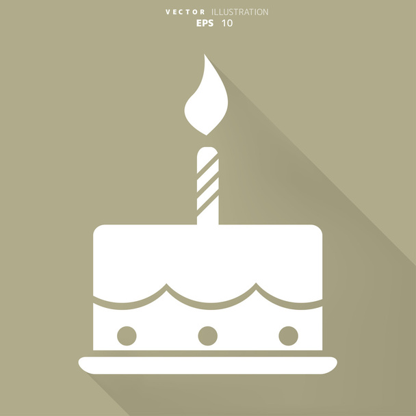 Birthday cake web icon - Vector, Image