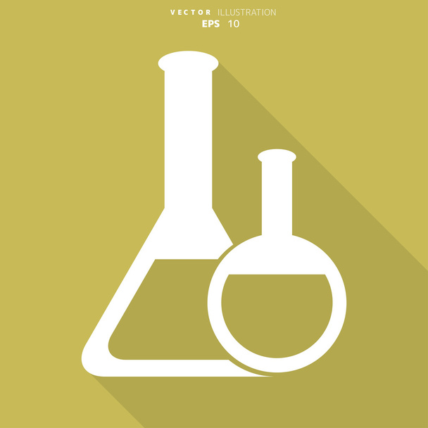 Medical flack, chemical eequipment web icon - Vector, Image