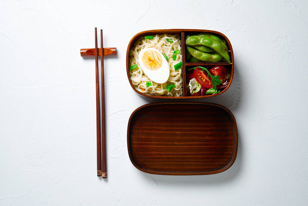 Japanese lunch bento box. Take away concept - Fotoğraf, Görsel
