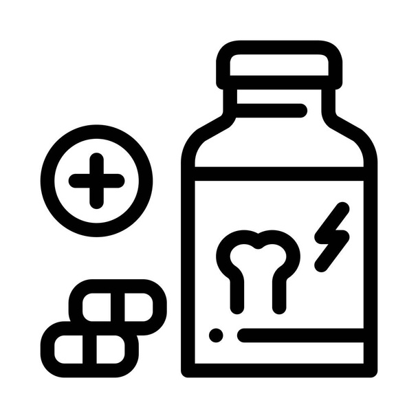 vitamin for strengthening bones icon vector outline illustration - Vector, Image