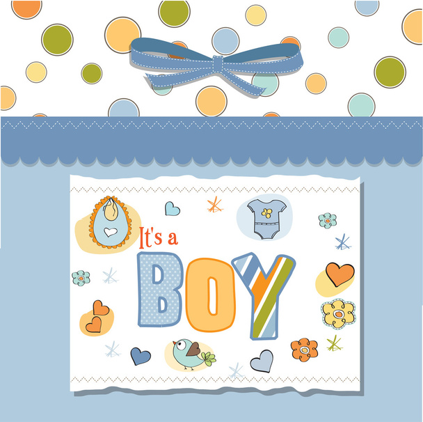 tarjeta de ducha bebé niño - Vector, imagen