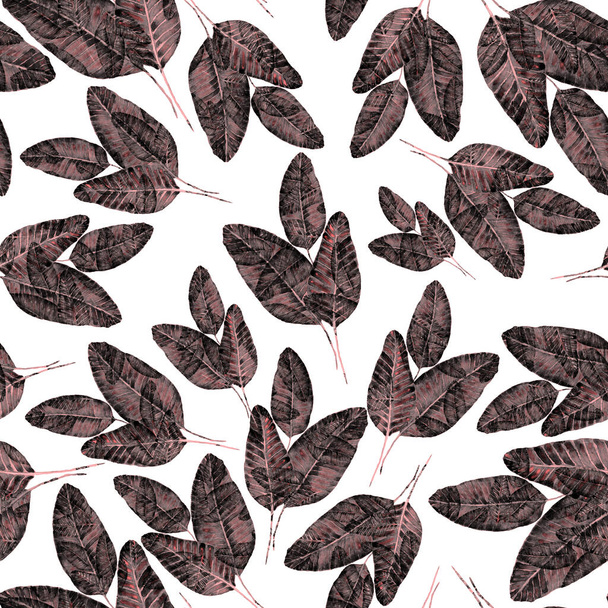 Современный абстрактный бесшовный рисунок с акварелью тропических листьев и цветов для текстильного дизайна. Ретро яркий летний фон. Иллюстрация листьев джунглей. Ботанический дизайн купальников. Винтажная экзотическая печать
. - Фото, изображение