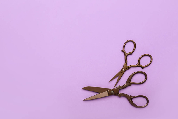 Scissors for paper on color background - Фото, зображення