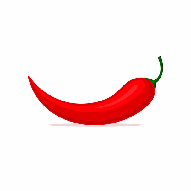 Chili pepper in the style of flat. Hot pepper icon isolated on white background.  - Вектор, зображення