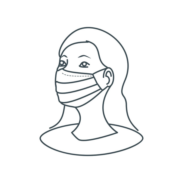 femme en bonne santé dans un masque de protection médicale sur fond blanc
 - Vecteur, image