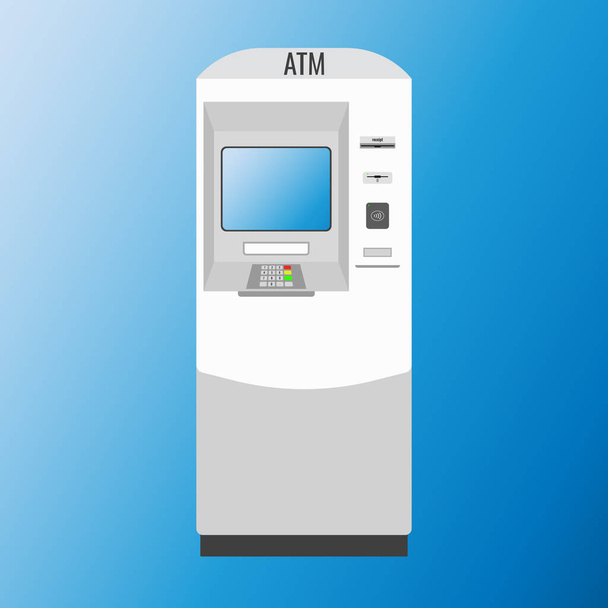 コンセプトATM 、プラスチックカードに現金を引き出し、預け入れるための銀行ターミナル。フラットスタイルのATMのベクトル図. - ベクター画像