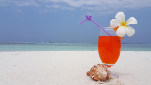 Cóctel en la playa de arena. Vacaciones de verano en Bali, Indonesia.    - Metraje, vídeo