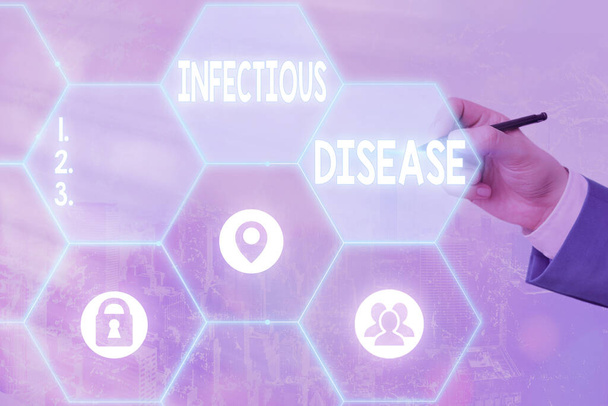 Note d'écriture montrant les maladies infectieuses. Photo d'affaires mettant en valeur les microorganismes pathogènes, tels que les virus, et plus
. - Photo, image