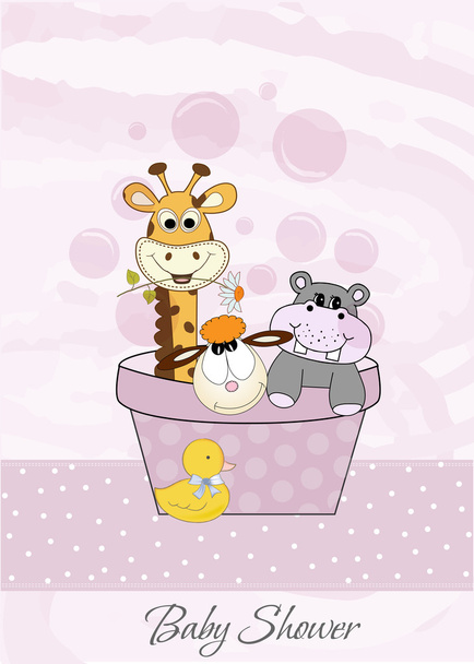 Eläinten vauvan suihku
 - Vektori, kuva