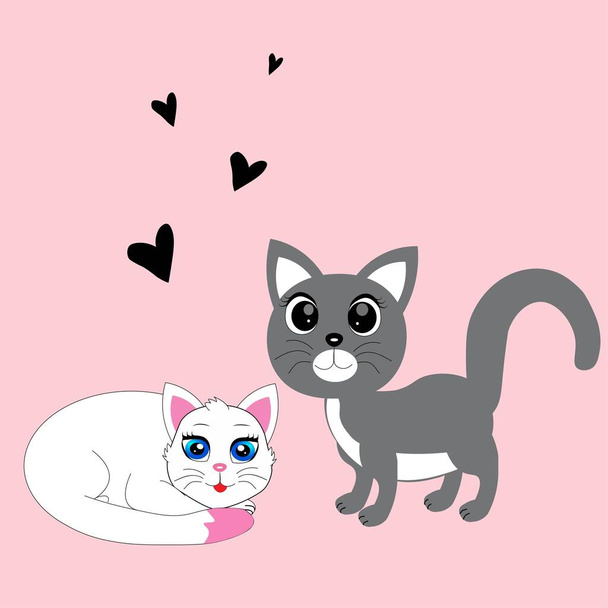 cute cat   cartoon illustration, character  - Foto, Imagem