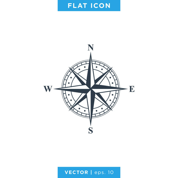 Modèle de conception de logo vectoriel icône boussole rose des vents
 - Vecteur, image
