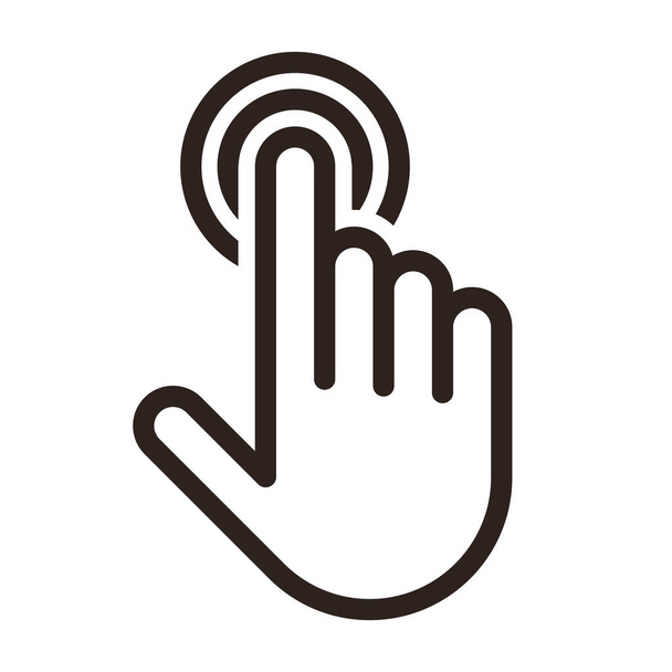 Puntero de mano, icono de clic aislado sobre fondo blanco
 - Vector, imagen
