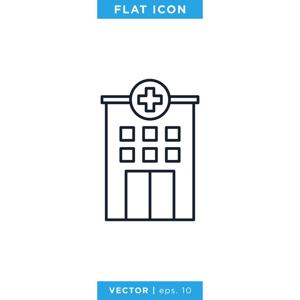 Hospital icon vector design template. Editable stroke - Vector, Image