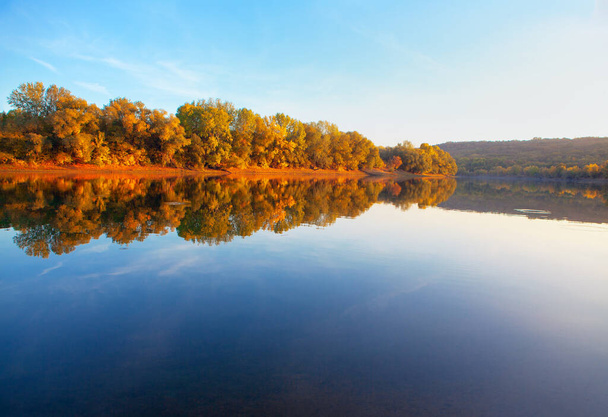 autunno alberi colorati sulla riva del fiume
 - Foto, immagini