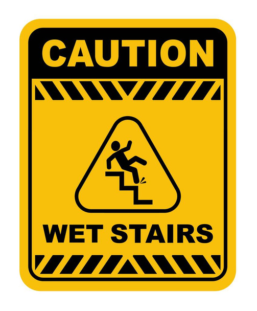 wet floor sign on white background - Vector, Image