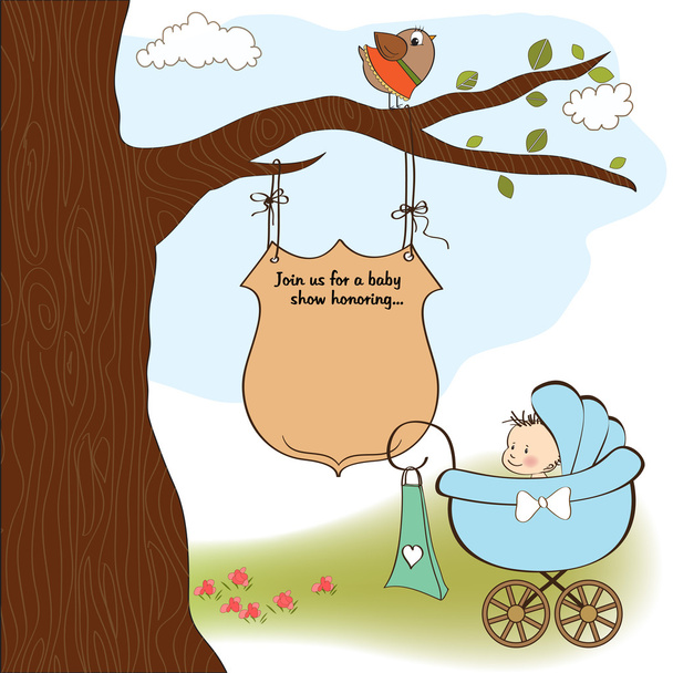 Baby shower announcement card - Vector, Image