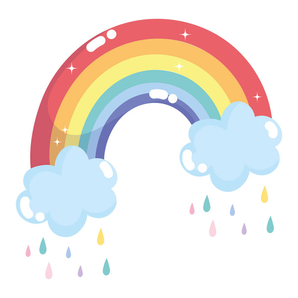 Isolado lgtbi arco-íris com design de vetor de nuvens
 - Vetor, Imagem