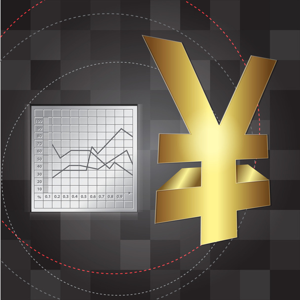 Fundo financeiro 3d sinal de iene
 - Vetor, Imagem