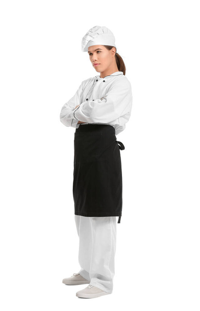 Transgender chef on white background - Photo, Image