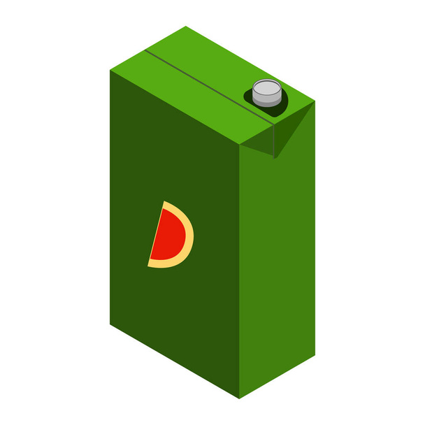 Isometric style icon. Grapefruit juice box.Vector illustration isolated on white background for web design. - Вектор, зображення