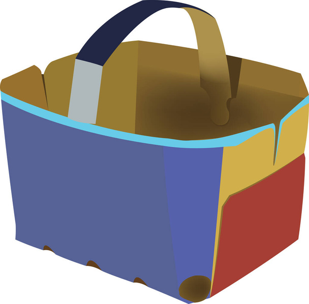 cesta de papelão reciclável para o transporte de frutas e alimentos
 - Vetor, Imagem