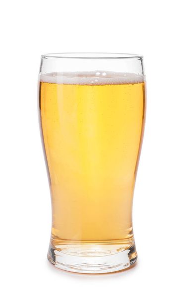 Glass of apple cider on white background - Фото, изображение