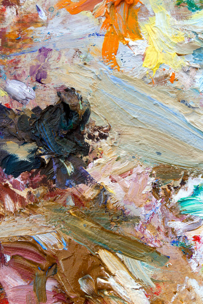 Vibrantes artistas multicolores pintura al óleo paleta
 - Foto, imagen