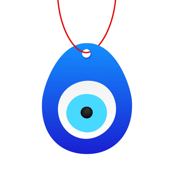 Eye-shaped amulet in flat style. Superstition symbol. Traditional eye shaped amulet. Vector stock illustration. - Vector, Image