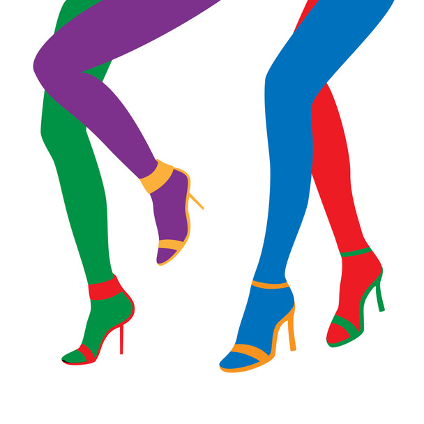Color silhouette of legs - ベクター画像