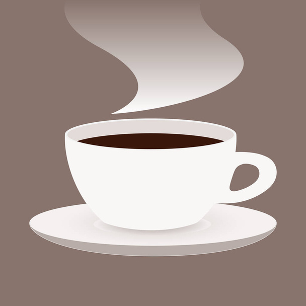 Cup of coffee. Coffee logo. Background brown.  - Foto, immagini