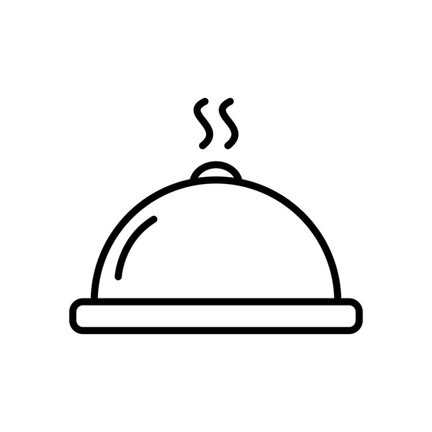 кухонная тарелка значок, стиль линии
 - Вектор,изображение