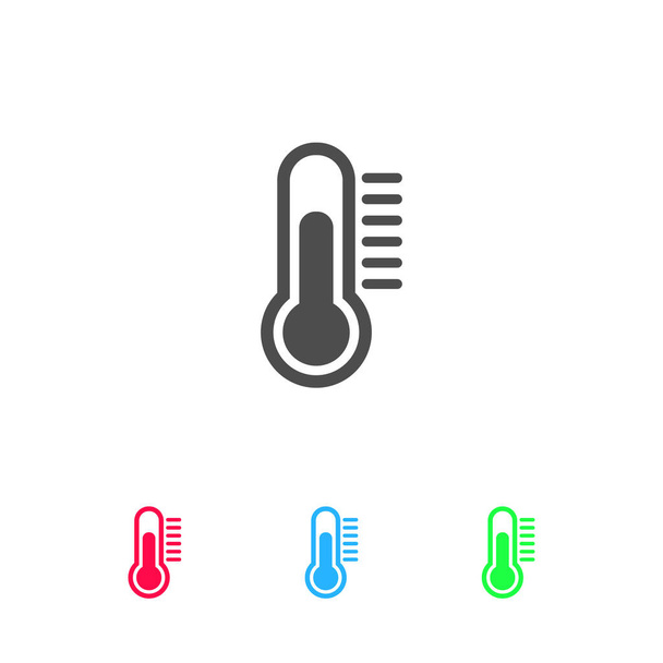 Icona termometro piatta. Pittogramma a colori su sfondo bianco. Simbolo illustrazione vettoriale e icone bonus
 - Vettoriali, immagini