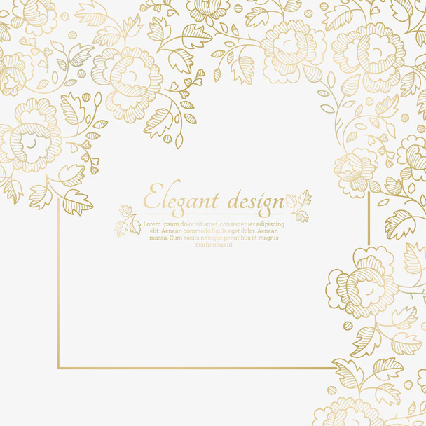 Baroque ornate frame with place for text. Stylish invitation card. Elegant greeting card. Vector element of graphic design - Vektör, Görsel