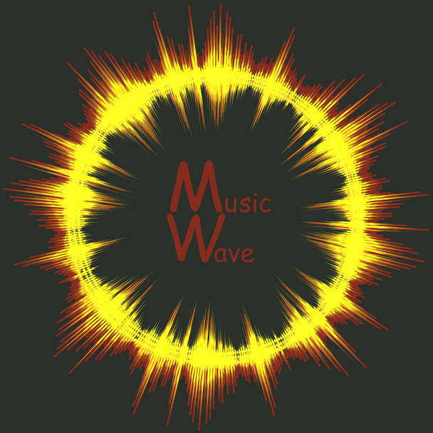 Vector digital explosão colorido onda forma banner.Round sunburst música onda fundo. Ilustração moderna do leitor de pulso de áudio brilhante
 - Vetor, Imagem