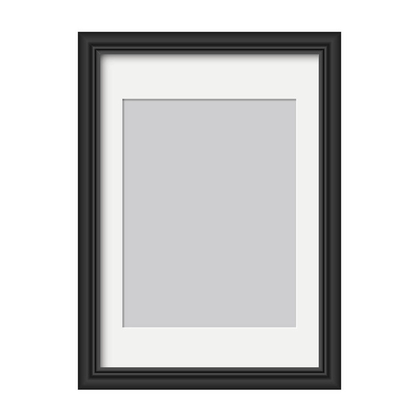 Realistic photo frame isolated. Vector template for picture. Blank white picture frame mockup template. Empty framing for your design. Vector illustration - Vetor, Imagem
