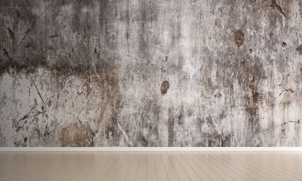 A sala vazia e parede de concreto fundo e piso de madeira
 - Foto, Imagem