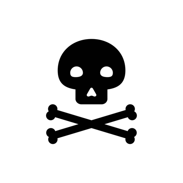 Totenkopf mit Kreuzknochen-Ikone. Todeszeichen drucken Vektor Illustration isoliert auf weiß. - Vektor, Bild