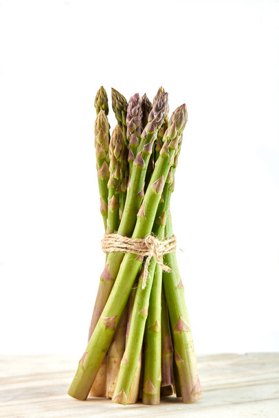 Fresh eco-friendly asparagus, bunch. Close-up, macro photo, fresh ingredients. Healthy super food - Valokuva, kuva