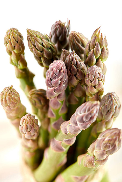 Fresh eco-friendly asparagus, bunch. Close-up, macro photo, fresh ingredients. Healthy super food - Valokuva, kuva