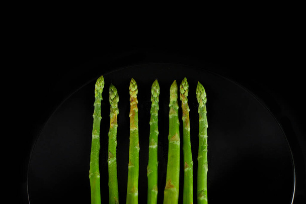 Fresh eco-friendly asparagus, bunch. Close-up, macro photo, fresh ingredients. Healthy super food - 写真・画像