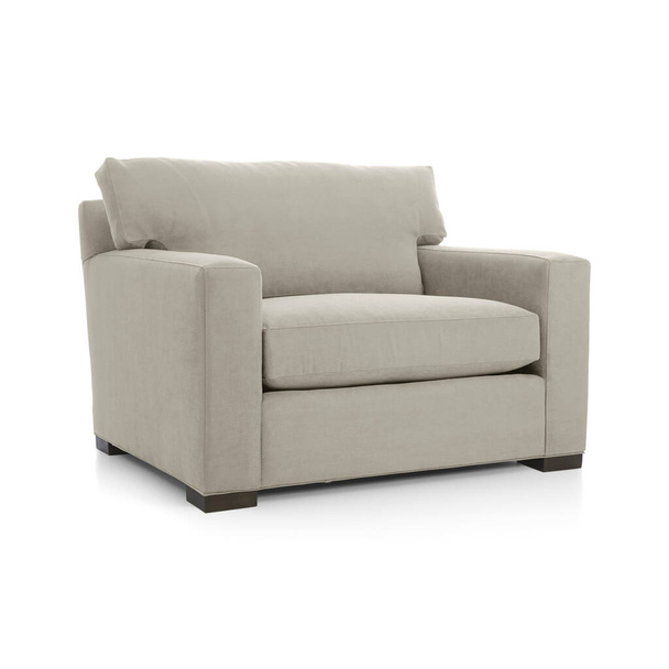 Кресло белого цвета, современная мебель, изолированная. Диван-клуб стул диван-клуб, светло-бежевая ткань Tufted Club Chair, стиль гостиной кресло
  - Фото, изображение