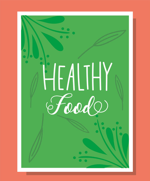 zdravé potraviny, organické vertikální banner zdraví bilance výživa strava - Vektor, obrázek