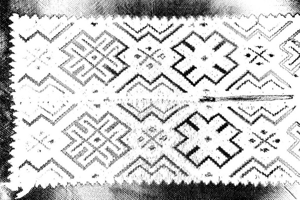 Hutsul-Muster. Schwarz-weiß strukturierter Hintergrund.  - Foto, Bild